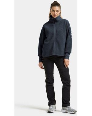 Didriksons Fleecejacke Damen Pile Teddy Melissa Mit Taschen - Blau