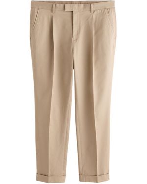 Next Bundfaltenhose N. Premium Regular Fit Chinohose mit Bundfalten (1-tlg) - Natur