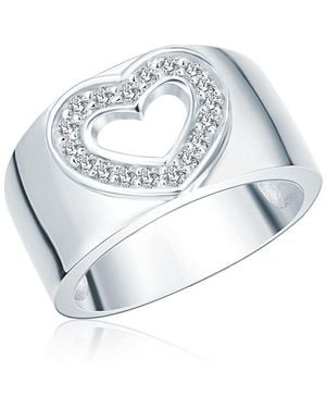 Rafaela Donata Silberring Herz Silber, Aus Sterling Silber - Mettallic