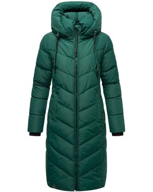 Navahoo Steppmantel Sahnekatzii XIV Schicker Wintermantel mit kuschlig warm wattiertem Kragen - Grün