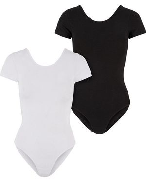 Urban Classics Body Ladies Organic Stretch Jersey Body 2-Pack - Schwarz