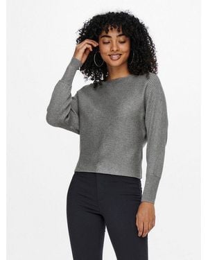 ONLY Strickpullover Onladaline L/S Short Pullo Knt Noos Viskosemischung, Regular Fit - Grau