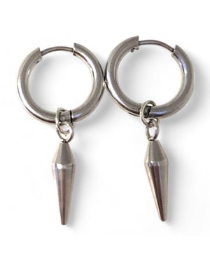 Eyecatcher Drop Chain Creolen Ohrringe mit hängendem Lot (Set, Paar) - Weiß