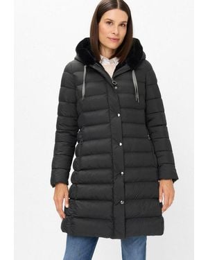 Fuchs & Schmitt Steppmantel Steppkurzmantel Kapuze Mit Fellimitat, Regular Fit - Schwarz