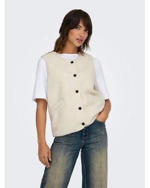 ONLY Plüschweste Onlbaby Life Teddy Vest Pnt Cs Kunstfaser - Weiß