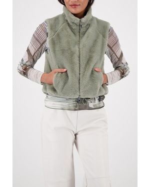 Monari Fellimitatweste Weste fake fur Regular fit, mit Rundhalsausschnitt - Mehrfarbig