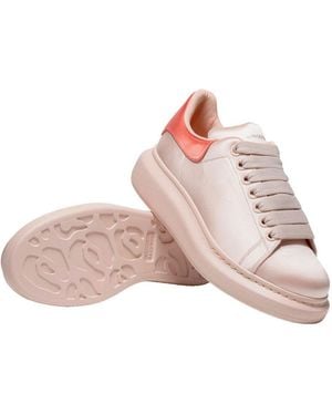 McQueen Oversized Seide Satin Sneaker Sneaker Aus Leder Mit Auffälligem Seidenfinish - Pink