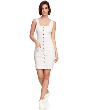 Egomaxx Overall Denim Jeans Latz Cocktail Mini (1-tlg) ED-GELA - Weiß