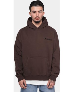 Dropsize DH-1 Heavy Hoodie Oversize 360 GSM Kapuzen-Pullover Sweater - Braun