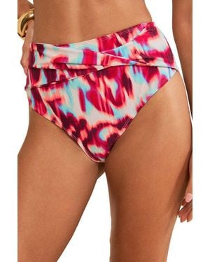 Love & Roses Highwaist-Bikini-Hose Bauchformende Hochbund-Bikinihose (1-St) - Rot