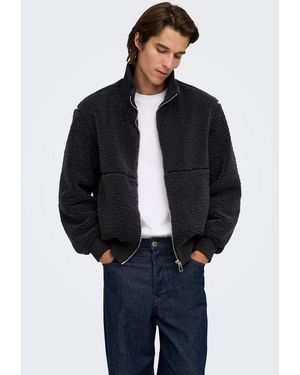 Only & Sons Parka Onsray Sherpa Jacket Otw Vd Polyester, Regular Fit - Blau
