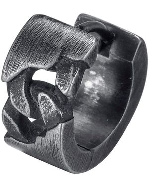 Firetti Single-Creole Schmuck Geschenk Edelstahl Ohrschmuck Ohrring Panzerkette Vintage - Grau
