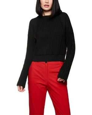 Marc Cain Strickpullover Ski Is The Limit Premium Damenmode Rundhals, Mit Modischer Struktur, Gerader Schnitt - Rot