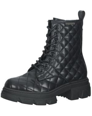 Bullboxer Stiefelette Lederimitat Schnürstiefelette - Schwarz