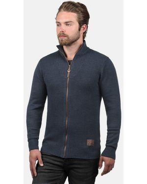 Solid Strickjacke Sdtristian Cardigan Mit Reißverschluss - Blau