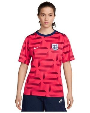 Nike T-Shirt Performance Fa England Prematch Shirt Em 2024 Polyester - Rot