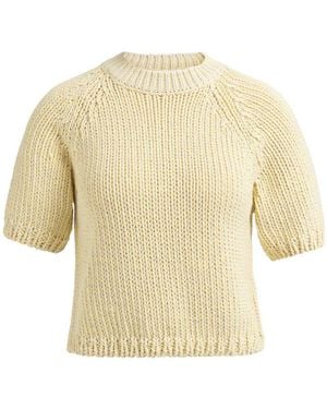 Yaya Rundhalspullover Pullover aus dickem Strick - Natur