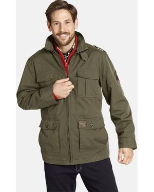 Jan Vanderstorm Fieldjacket BROR in modischer Used-Optik - Grün