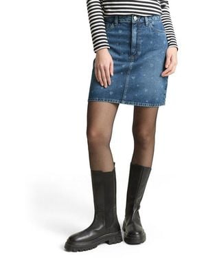 Tom Tailor Jeansrock Mit All-Over Print - Blau