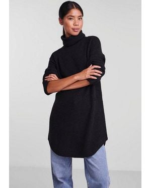Pieces Rollkragenpullover Pcellen Ls Long Knit Noos Bc - Blau