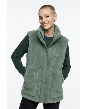 ONLY Plüschweste Onlbari Life Teddy Waistcoat Otw Kunstfaser - Grün