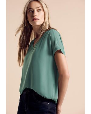 Street One 2-in-1-Top mit Mesh-Detail - Grün