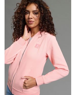 Delmao Sweatjacke in modischer Bomberjacken-Form - Pink