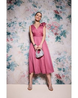 Swing Cocktailkleid Taillierter Schnitt mit ausgestelltem Rockteil - Grau