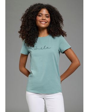 Laura Scott T-Shirt im Basic-Stil, mit Rundhalsausschnitt, aus elastischem Single Jersey - Mehrfarbig