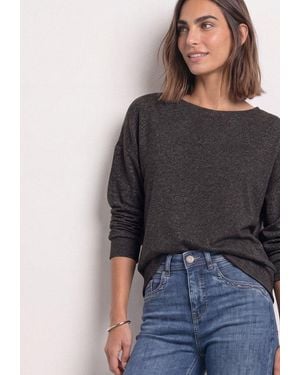 Street One Langarmshirt Mit Elastikbund - Grau