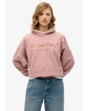 Superdry Kapuzensweatshirt VENUE METALLIC RELAXED HOOD - Lila
