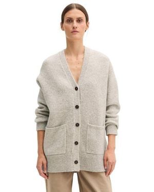 Marc O' Polo Longstrickjacke Loose Aus Kuscheligem Organic Cotton-Alpakawolle-Mix - Natur