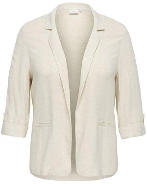 Only Carmakoma Longblazer Carsiesta 3/4 Open Lin Bl Blaze Tlr Noos - Weiß