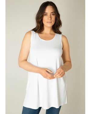 Base Level Curvy Longshirt Abbigale Leicht ausgestellte A-Form - Weiß