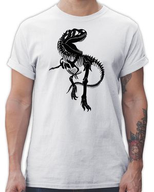 Shirtracer Shirt T-Rex Skelett - Weiß