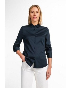 Eterna Hemdbluse Fitted Easy Iron (Bügelleicht) - Blau