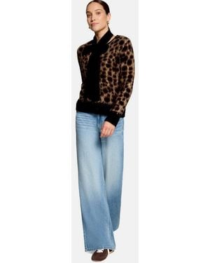 Zero Strickjacke Damen Mit Jacquard (1-Tlg) Material - Blau