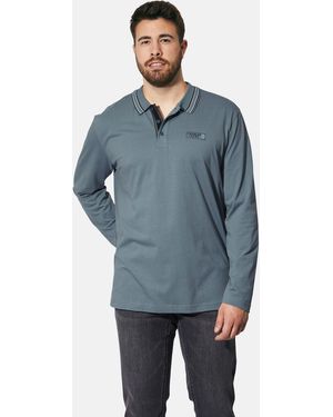 Charles Colby Langarm-Poloshirt EARL GILIELL in verschiedenen Farbtönen - Blau