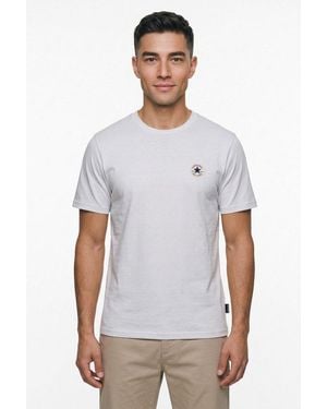 Converse T-Shirt Chuck Patch Tee Mit Rundhalsausschnitt, Normale Länge, Aus Baumwolle - Weiß