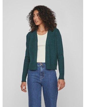 Vila Cardigan Viril Short L/S Knit Cardigan-Noos Materialmix, Regular Fit - Blau