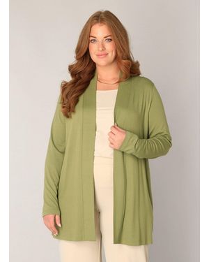 Base Level Curvy Strickjacke offen, ohne Verschluss - Grün