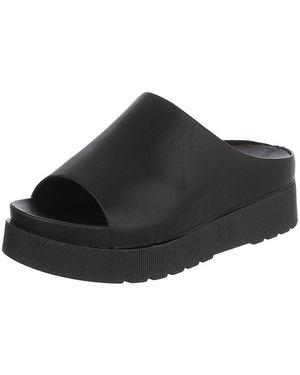 Ital-Design Damen Plateau Sandale Slip-On Mit Offener Zehenpartie Plateausandaletten (91849195) Keilabsatz/Wedge Keilsandaletten - Schwarz