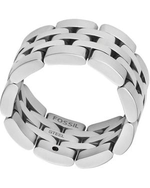 Fossil Fingerring Schmuck Geschenk Edelstahl Ring Arden - Mettallic