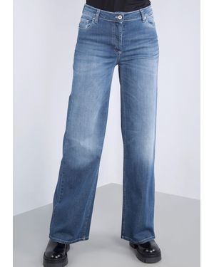 PLEASE FASHION Please 5-Pocket-Jeans mit weitem Bein - Blau