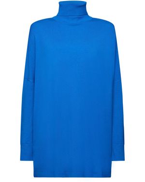 Esprit Rollkragenpullover mit Fledermausärmeln - Blau
