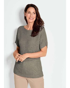 Goldner Strickpullover Kurzgröße: Pullover - Grau