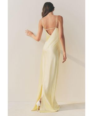 Next Satinkleid Langes Satin-Brautjungfernkleid Rückenausschnitt (1-tlg) - Natur