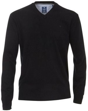 Redmond V-Ausschnitt-Pullover Casual Herren Pullover Langarm V-Neck Comfort - Schwarz