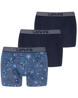 Levi's Boxershorts Levis Hatch Flwr Aop Boxer Brief 3P (3Er Pack) Mit Logobund Und Ohne Eingriff - Blau