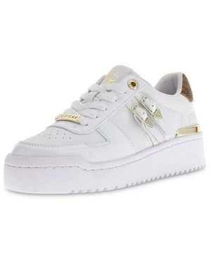 Guess Maggnet Plateausneaker Freizeitschuh, Halbschuh, Schnürschuh Mit Edlen Schmuckakzenten - Weiß